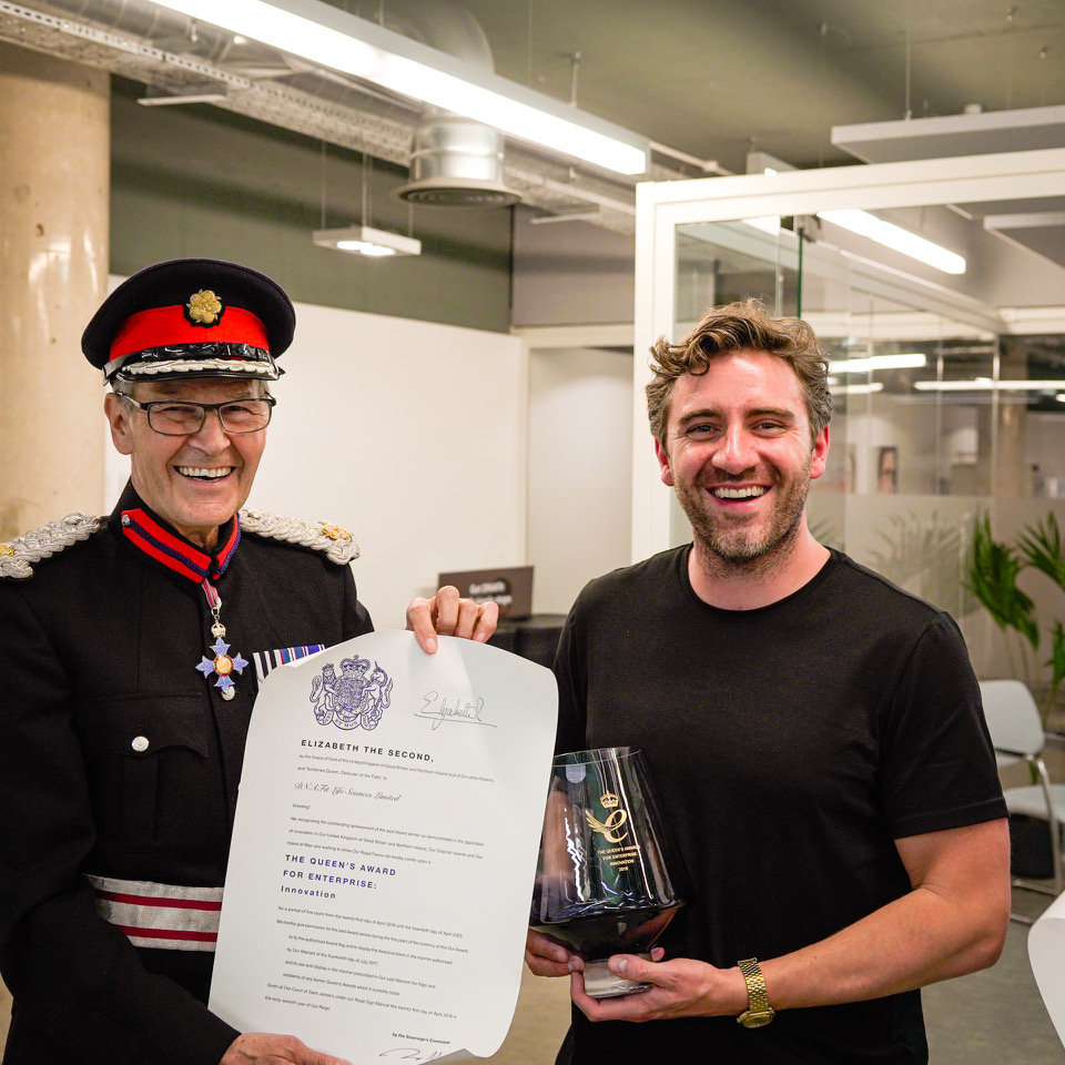 Deputy Lieutenant Sir Ian Johnston with DNAfit’s Head of Product, Andrew Steele.